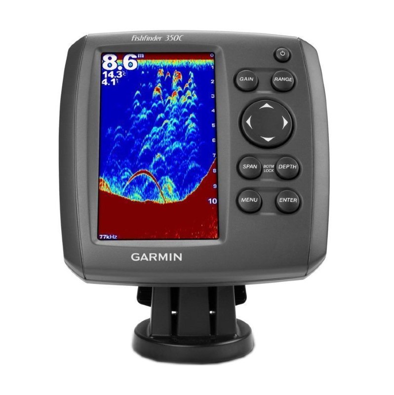 Эхолот Garmin Fishfinder 350C Представляет собой универсальный эхолот мощностью сканирования 300 Вт (RMS), использующий экстра чувствительную технологию слежения за целями  Garmin  HD-ID™.