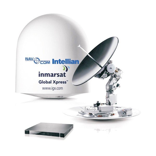 Система VSAT NavCom Intellian V110GX NavCom Intellian v110GX- морская стабилизированная антенна с диаметром зеркала 1м, с возможностью конвертации из Ku в Ka-диапазон, готовая к использованию сверхбыстрых широкополосных услуг Inmarsat Global Xpress ™ (GX) Ка-диапазона. Система предоставляет надёжный и простой в использовании конверсионный комплект, позволяющий менее чем за 10 минут без участия квалифицированных специалистов, осуществить апргрейд системы для приёма услуг GX-сервиса. Сочетает в себе, с одной стороны, улучшенные РЧ-характеристики Ku-диапазона системы NavCom Intellian v110 и с другой стороны, оптимизированные для приёма услуг GX-сервиса РЧ-характеристики Ка-диапазона v110GX.