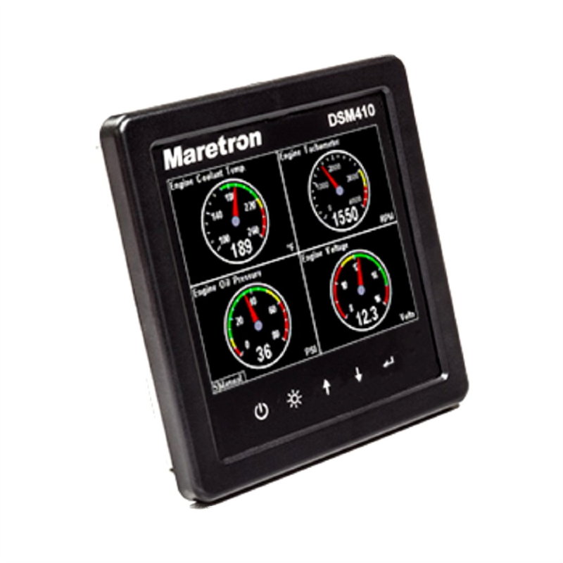 Цифровой мультидисплей Maretron DSM410 Maretron DSM410 это цветной дисплей высокого разрешения, способный отображать на своём экране различные данные в формате NMEA 2000.