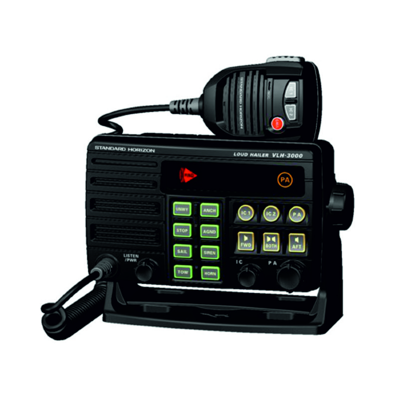 СГУ Standard Horizon VLH-3000 Standard Horizon VLH-3000 — это морской мегафон, имеющий множество функций. Устройство поддерживает три режима: усиление звука/обратное прослушивание; интерком; автоматическая сигнализация.